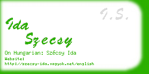 ida szecsy business card